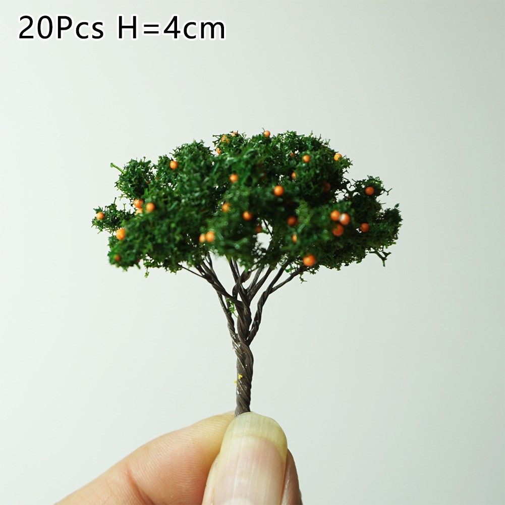 20X Orange Fruit Model Trees 4cm Model Train Diorama Garden Orchard Scenery