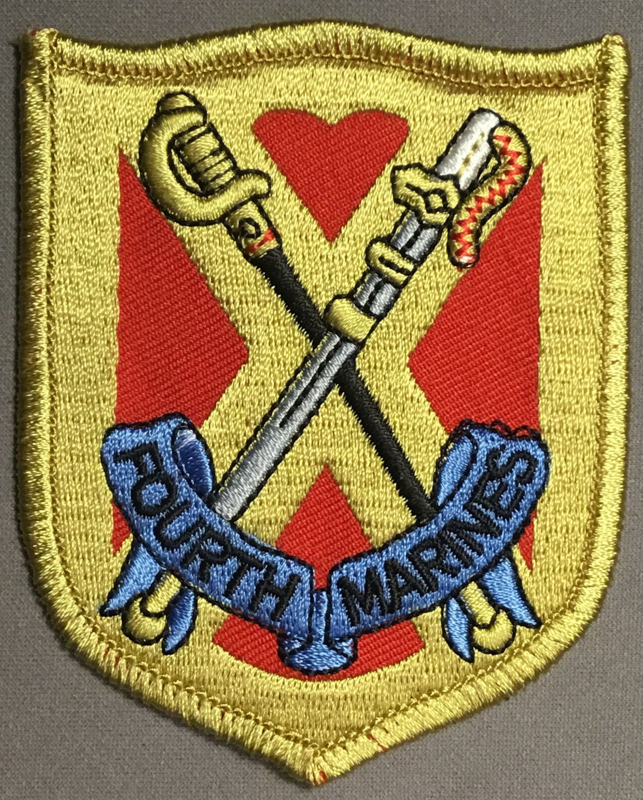 USMC 4th Marines with crossed Sabers licensed patch