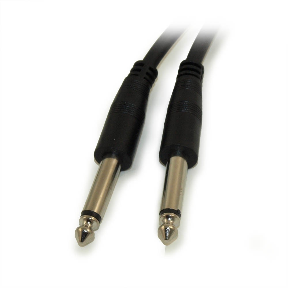 6 inch 1/4inch MONO (TS) Guitar Cable  Male to Male  28AWG  Nickel Plated