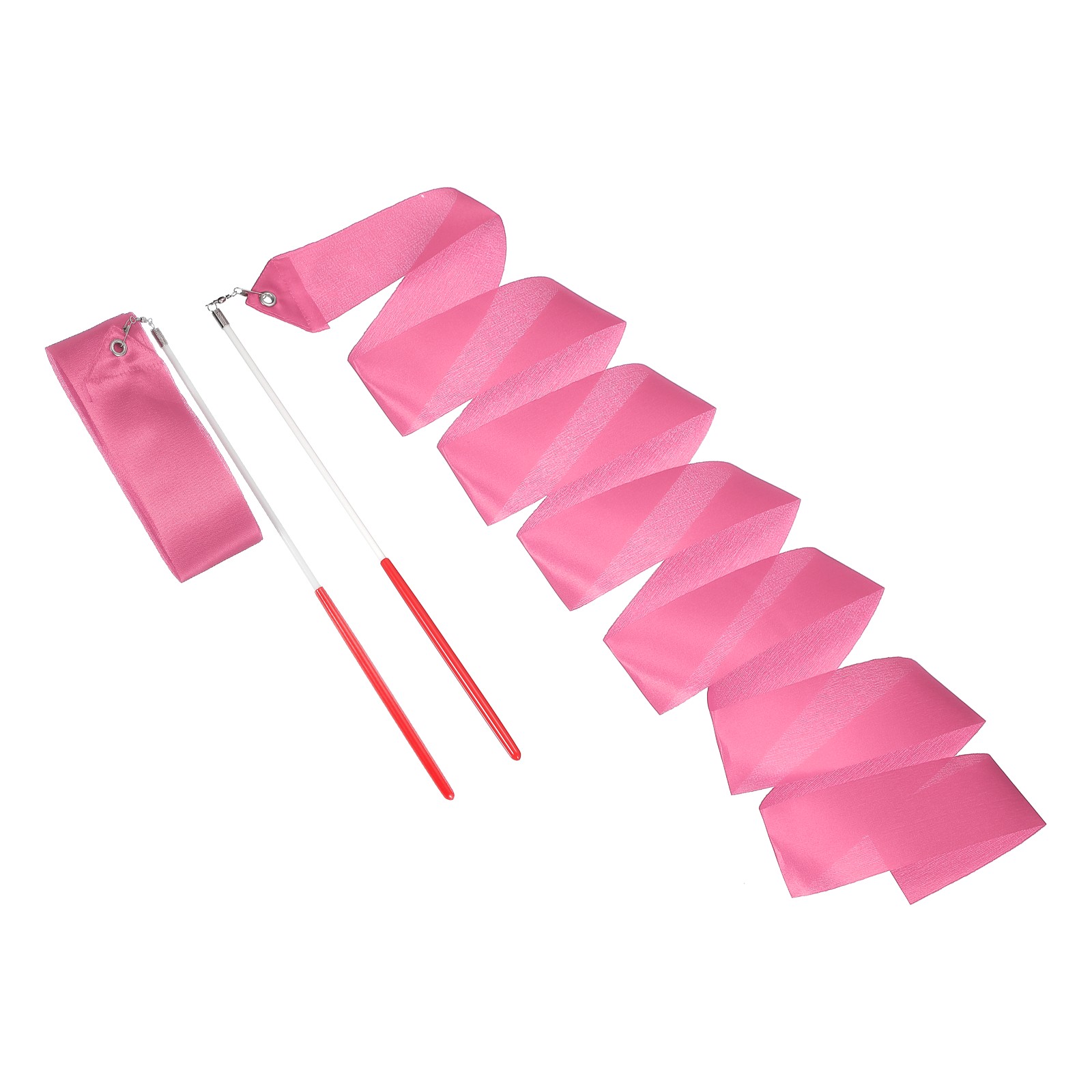2 Pcs Dance Ribbons, 78.7" Rhythmic Dance Ribbon with Wands, Dark Pink