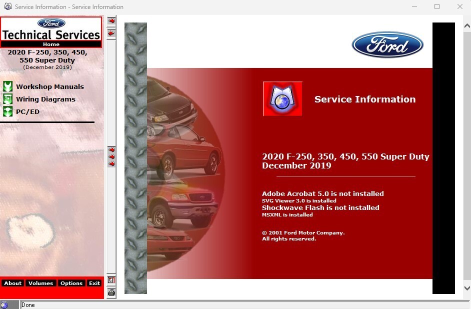 2020 Ford F250 F350 F450 F550 Pickup Truck Factory Service Manual on USB used