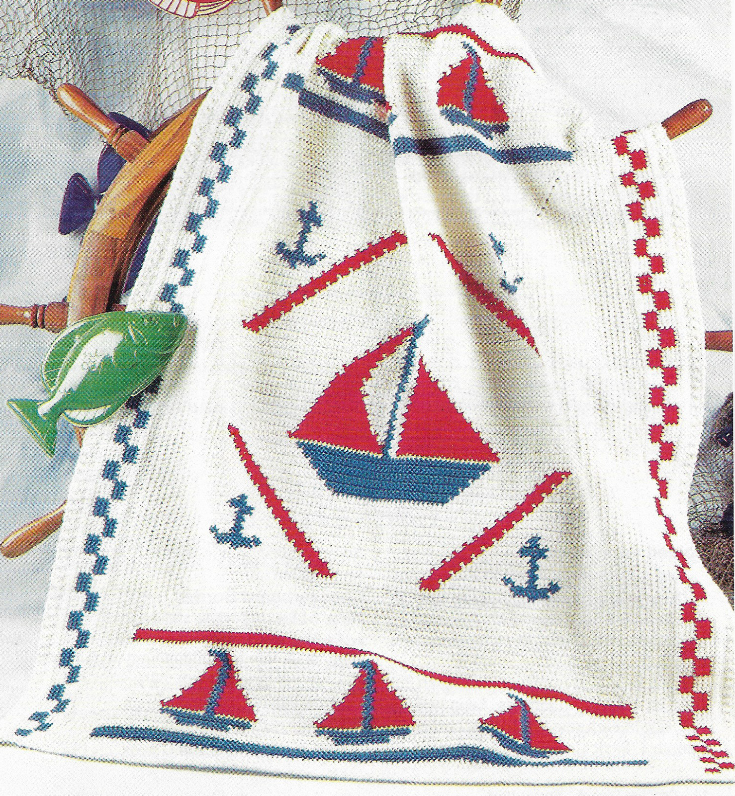 Anchors Aweigh Afghan crochet PATTERN INSTRUCTIONS
