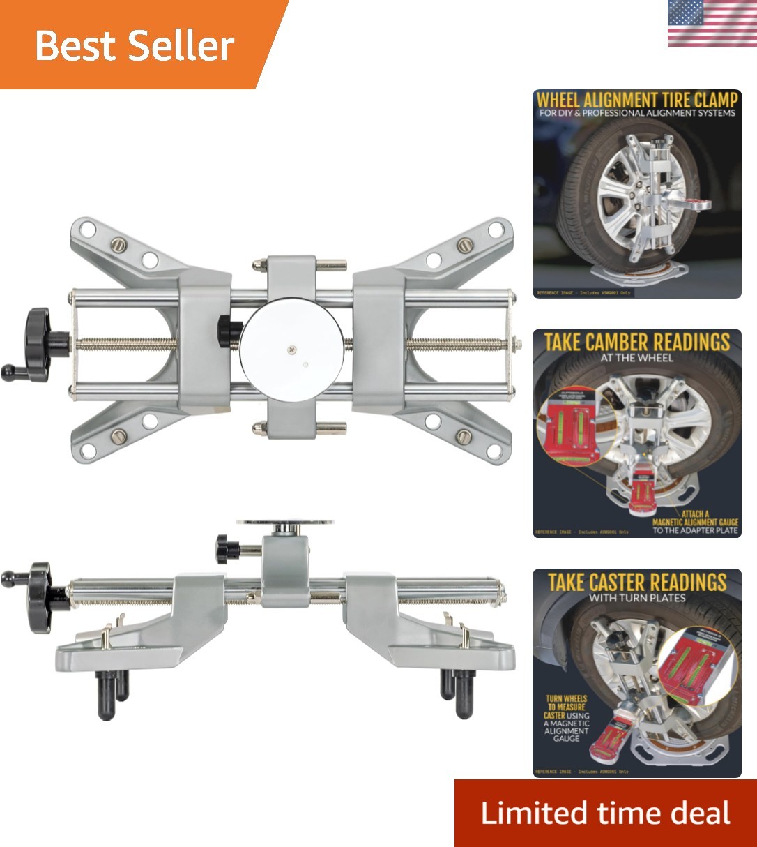 3D DSP Wheel Alignment Clamp with Magnetic Adapter for Camber Caster Gauge At...
