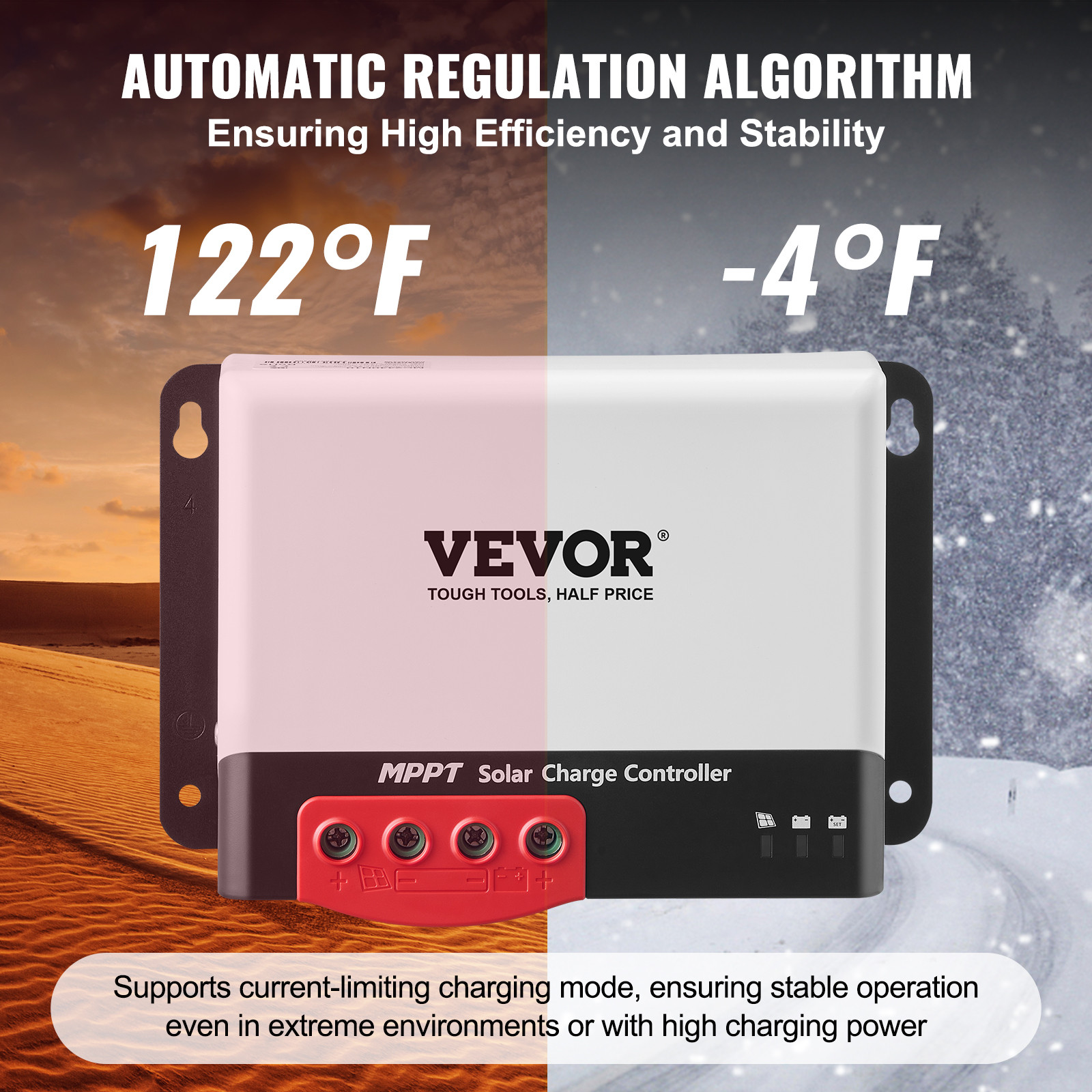 VEVOR MPPT Solar Charge Controller 50 Amp 12V / 24V Auto Solar Panel Controller