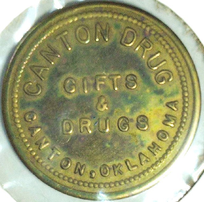 CANTON DRUG - GOOD FOR 10 ¢ IN DRINKS - CANTON, OK - TC# 53990 $$ - EC 8487