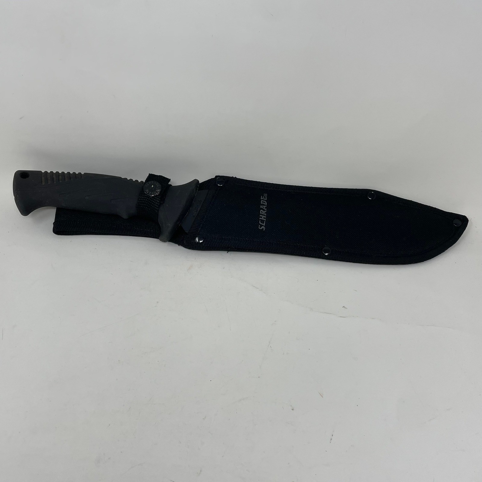 Schrade SCHCOM6 Fixed Blade Knife Black Stainless Steel Full Tang with Sheath