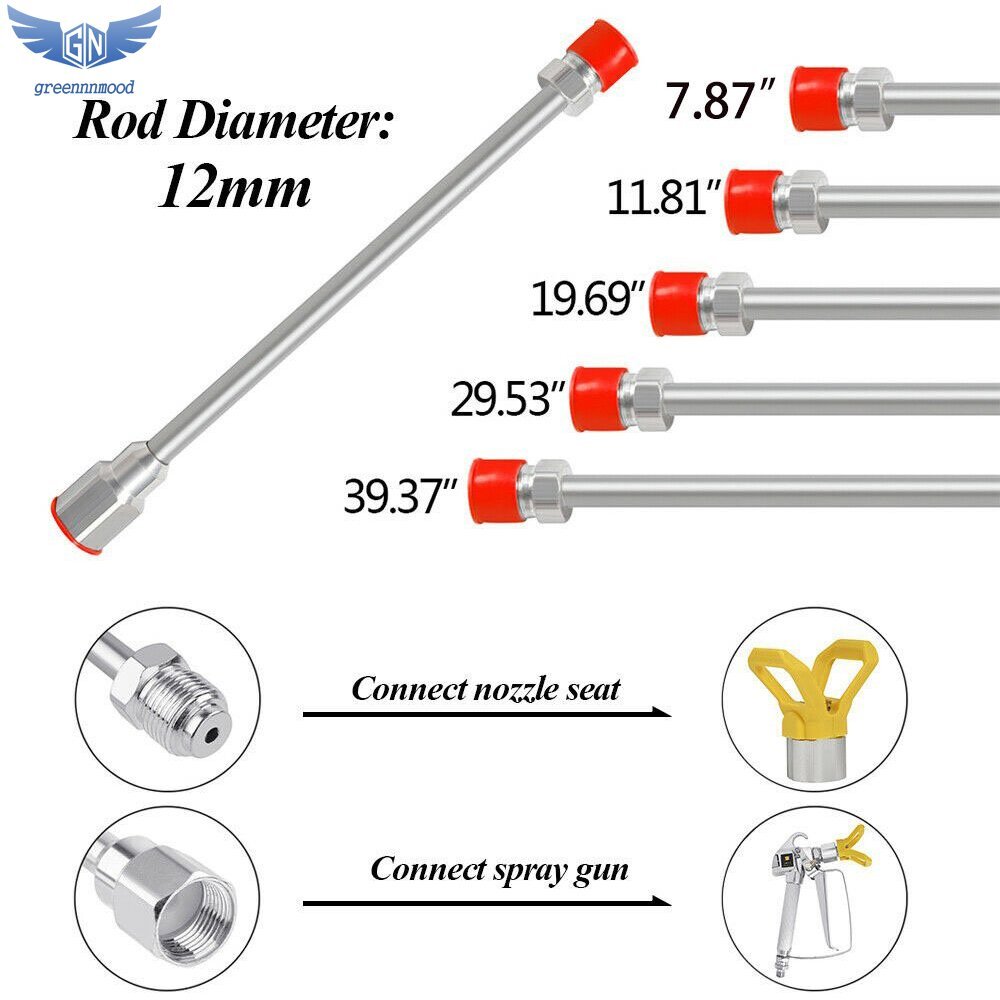 Universal Airless Paint Sprayer Spray Gun Tip Extension Pole Rod 20cm-150cm
