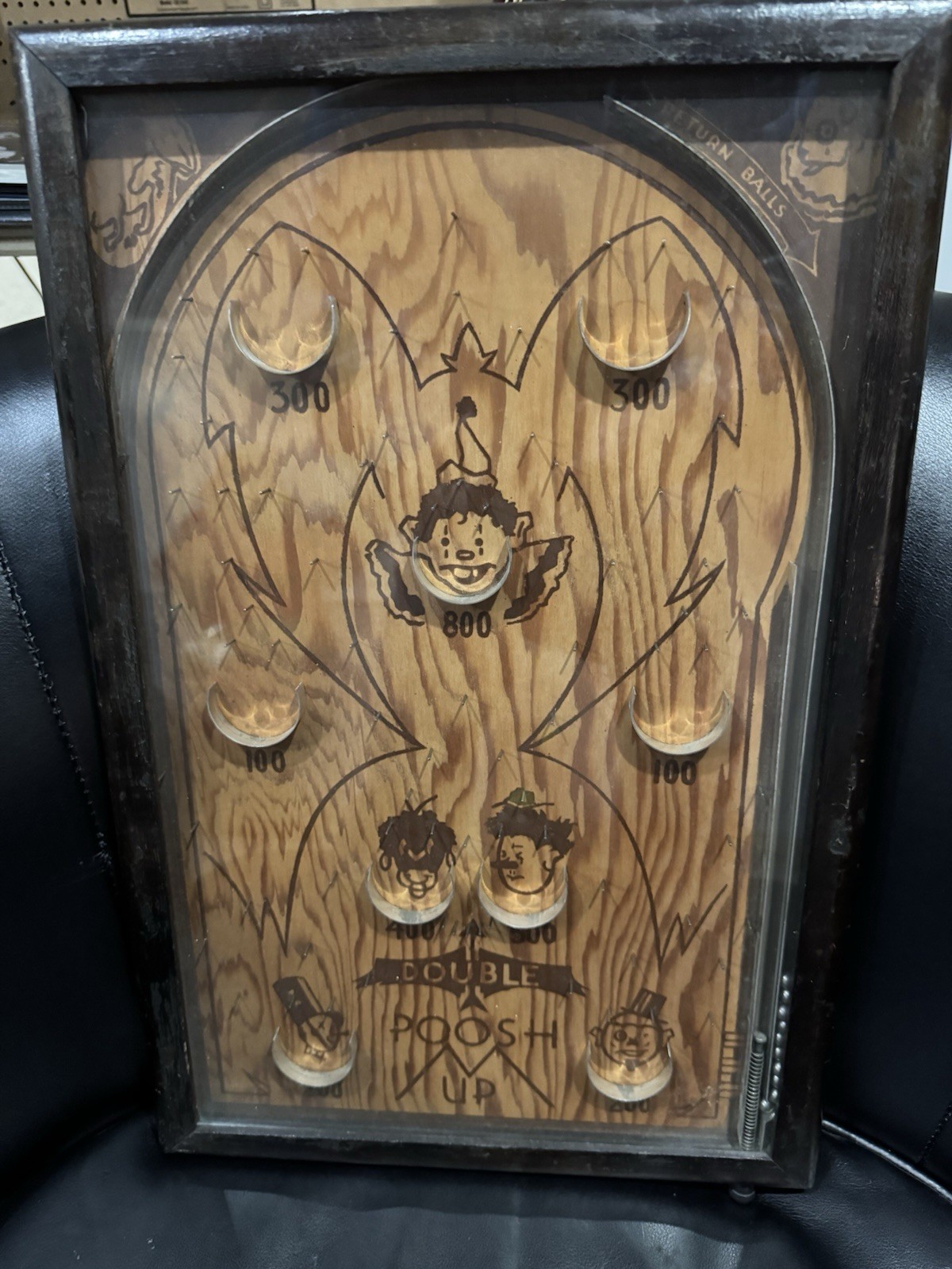Double Poosh Up Vintage Table Top Pinball Game EXC