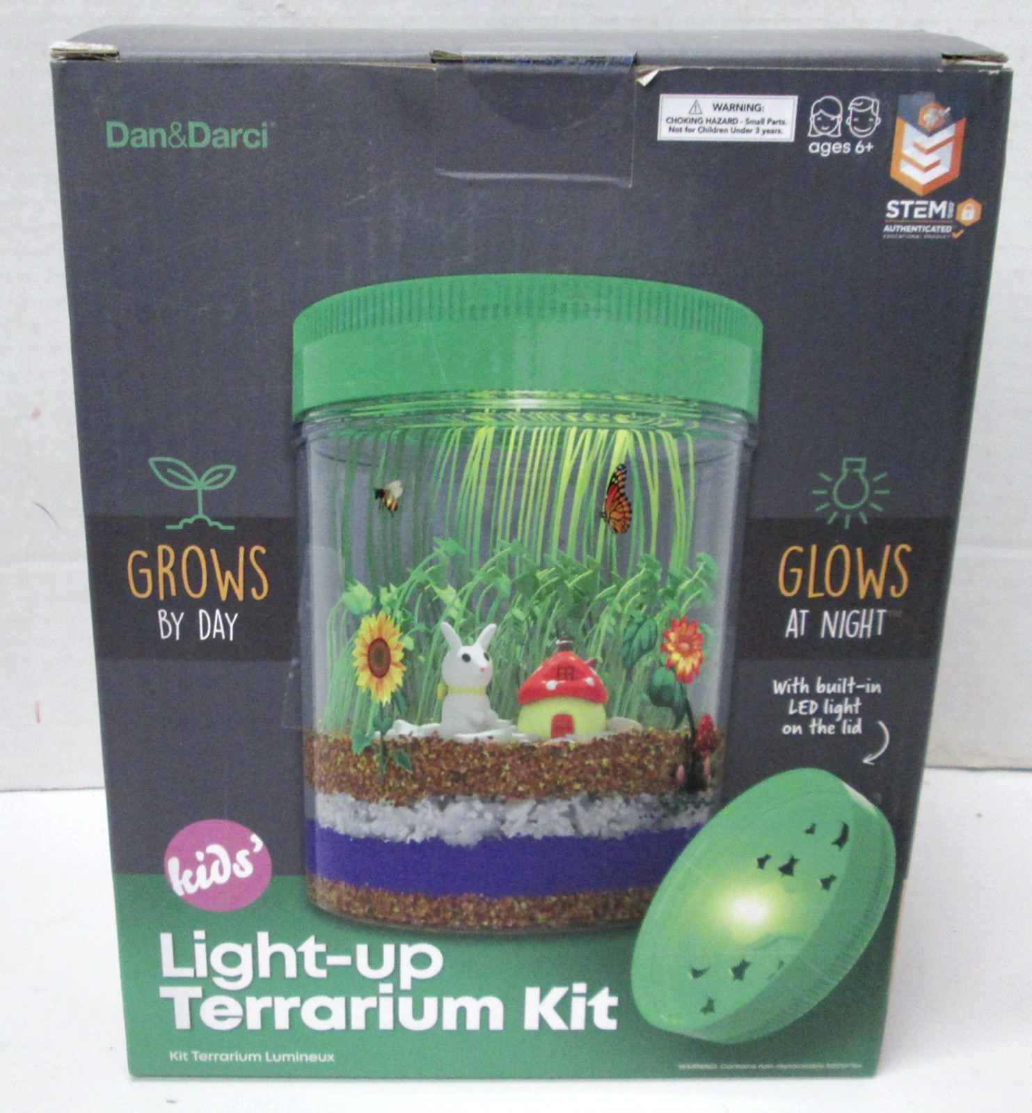 Dan&Darci Light-Up Terrarium Kit for Kids - STEM Science Kit - Educational - New