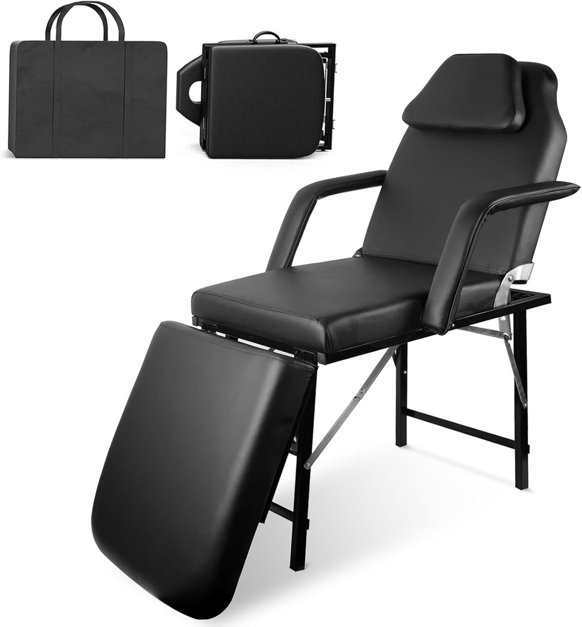 Tattoo Chair, Adjustable Massage Facial Bed with Removable Headrest