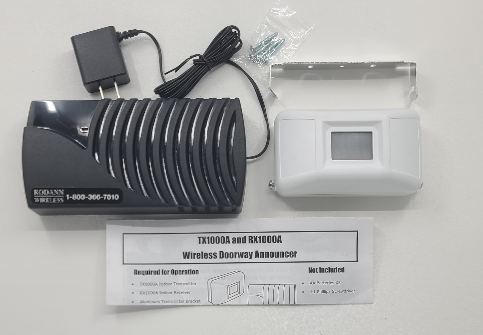 Rodann Electronics TXRX1000A Indoor Wireless Transmitter and Receiver