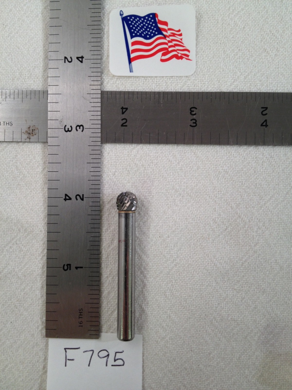 1 NEW FALCON / SGS 1/4" SHANK CARBIDE BURR. SD-2 DOUBLE CUT. BALL SHAPE (F795)
