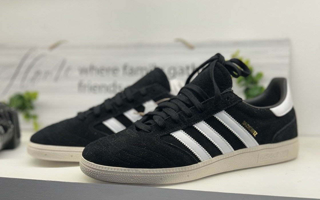 Adidas Busenitz Vintage Skateboard Shoe - Black/Footwear White/Chalk White, 10.5