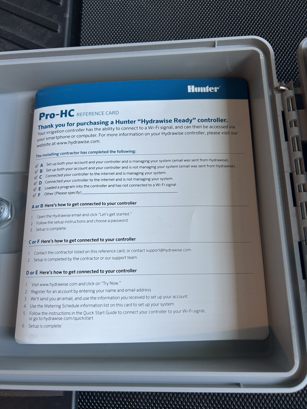 hunter pro-hc 6-zone Sprinkler Controller WiFi