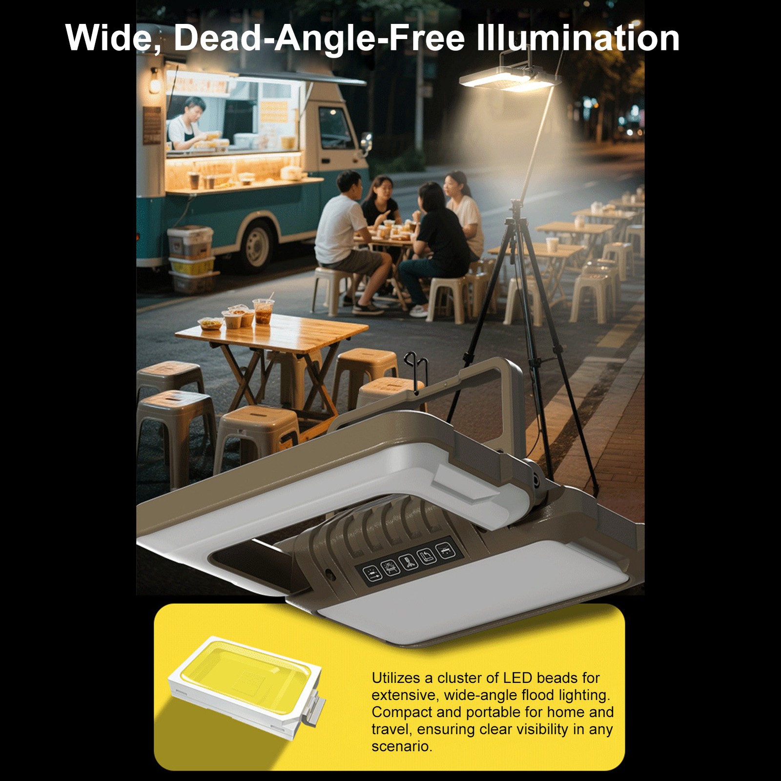 4800mAh LED Work Light Foldable Work Light Lamp Rechargeable Camping Emergency