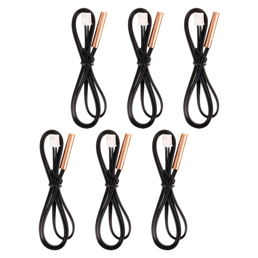 6Pcs High Precision Copper Temperature Sensors for Air Conditioner Control Black