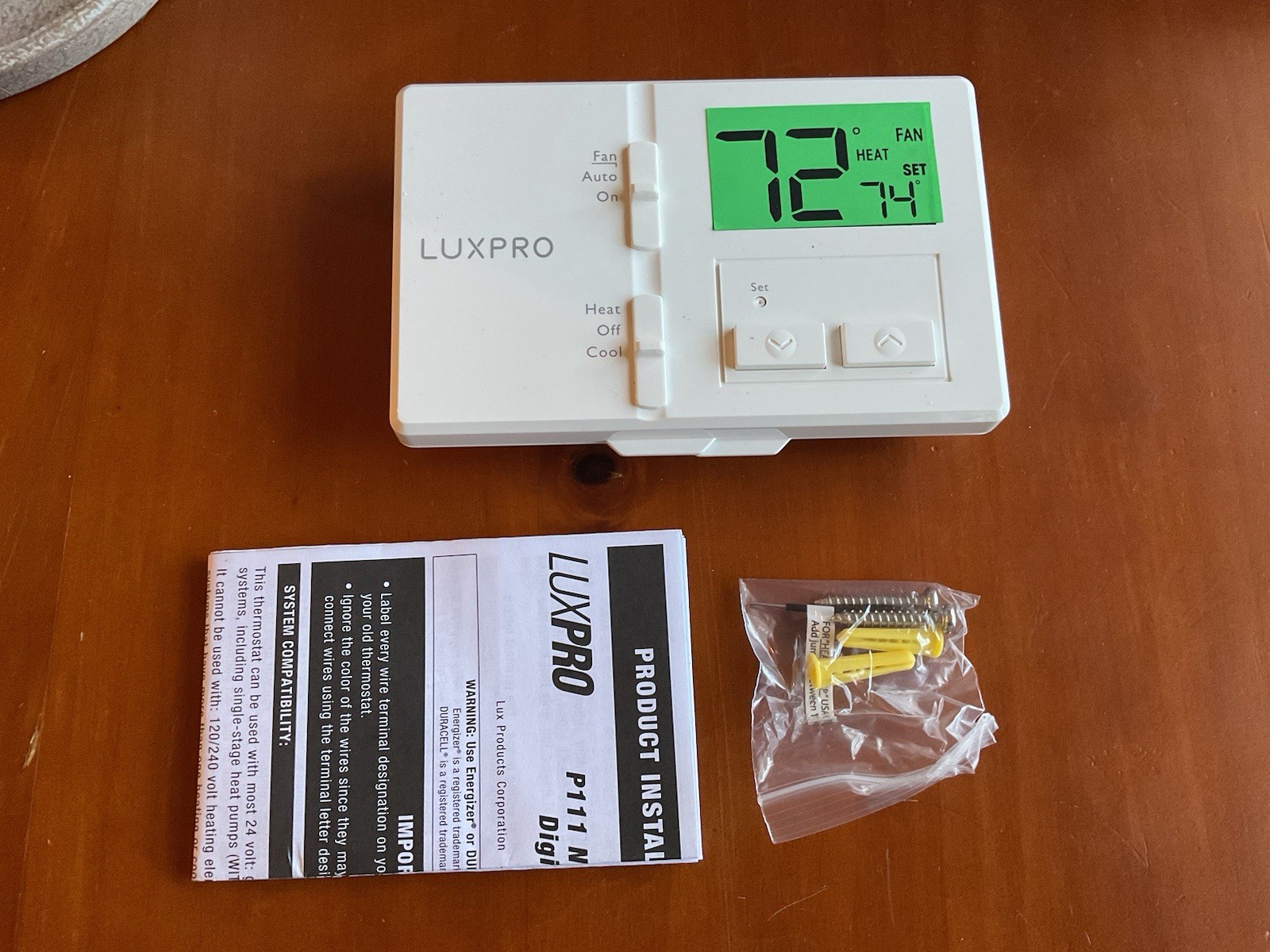 Lux Pro P111 Heating and Cooling Non-Programmable Thermostat Luxpro