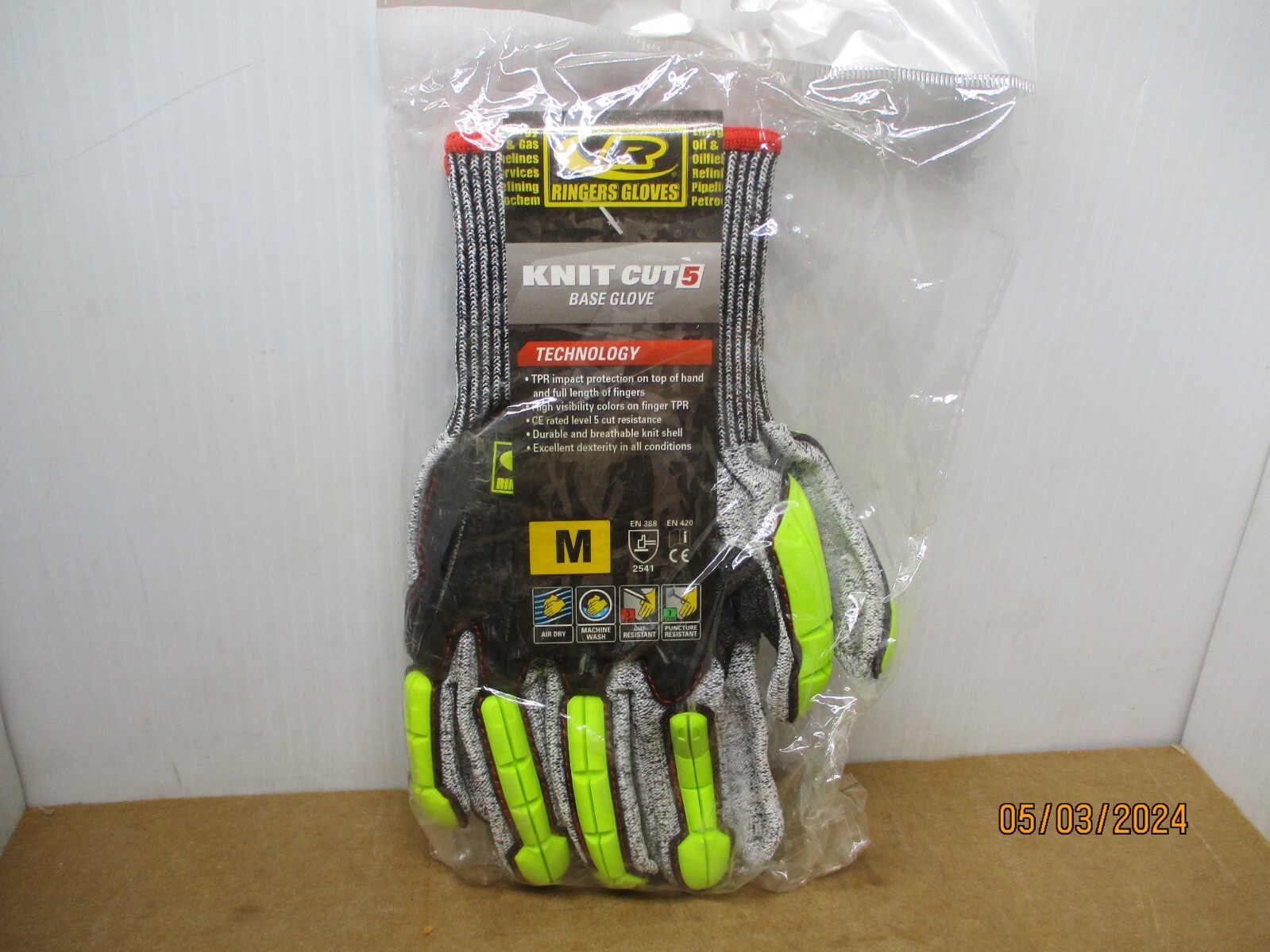 Ringers Gloves KNIT CUT 5 BASE Gloves Medium