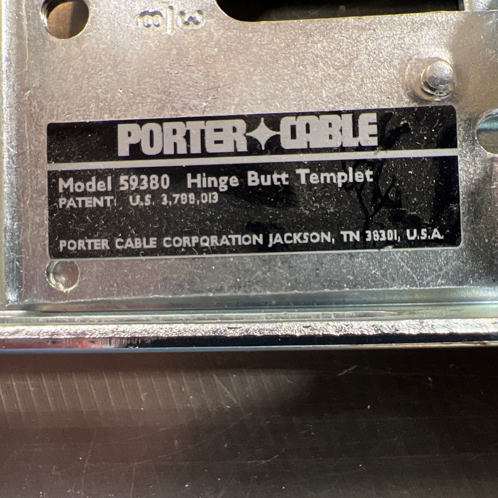 Porter Cable Hinge Butt Template Model #59380