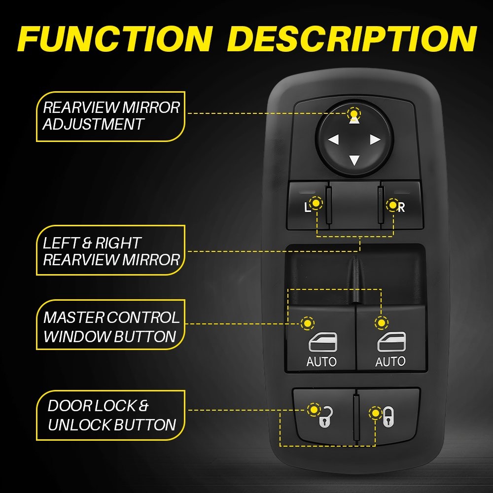 For 2015-2021 2022 Dodge Challenger Front Left Power Door Window Control Switch
