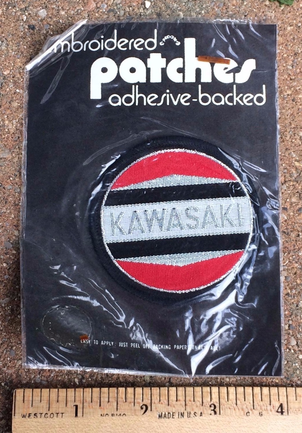 NIP Kawasaki Motorcycles Adhesive Backed Round Souvenir Patch