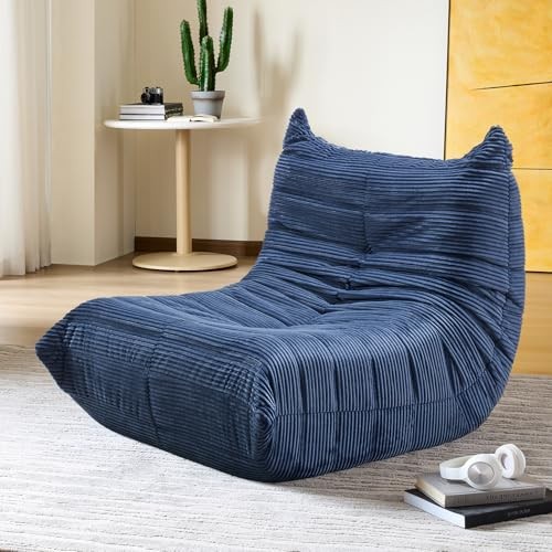 Bean Bag Chair - Corner Sofa, Fireside Chair Bean Bag Sofa Large Single Blue