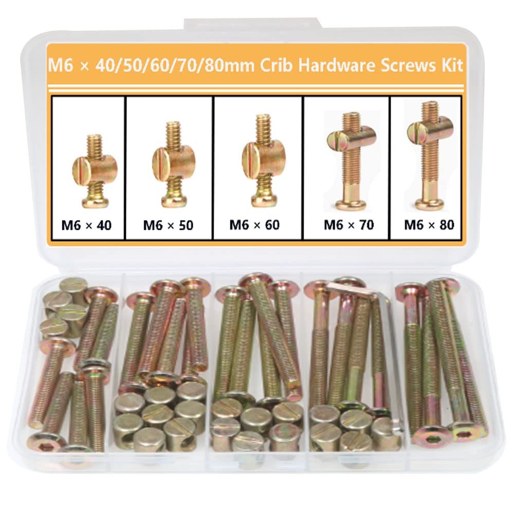 Crib Screws Hardware Replacement Kit -25 Set 25 sets, galvanized
