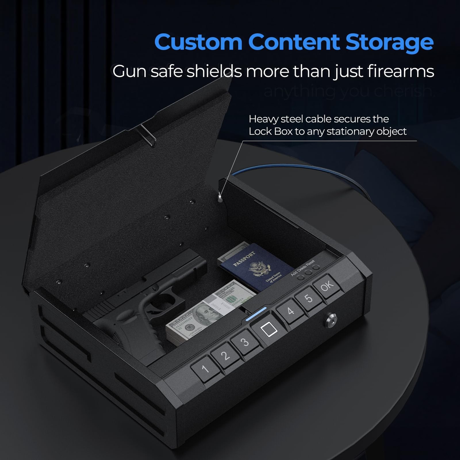ONNAIS Iron SE Biometric Gun Safe – Quick Access Handgun Standard, Black