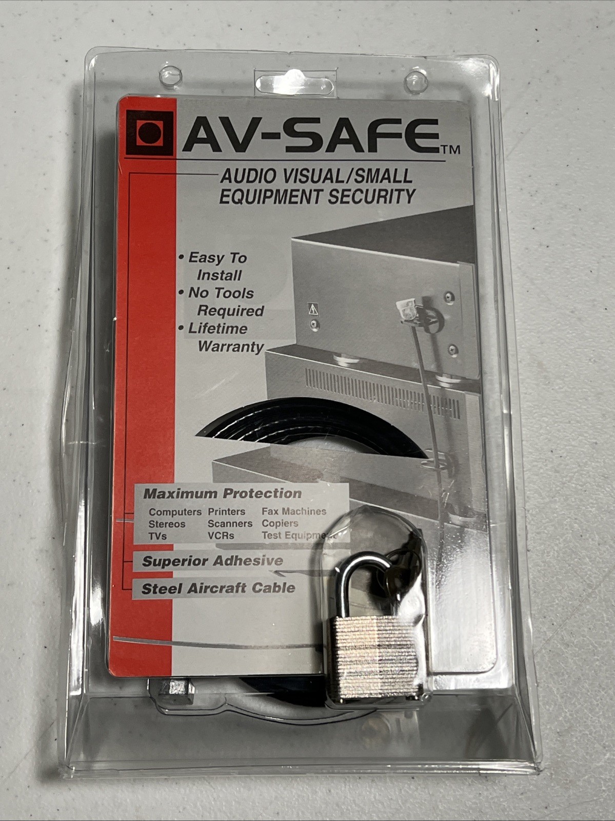 AV-Safe H50C Small Equipment Security Cable Lock. Maximum Protection. No Loctite