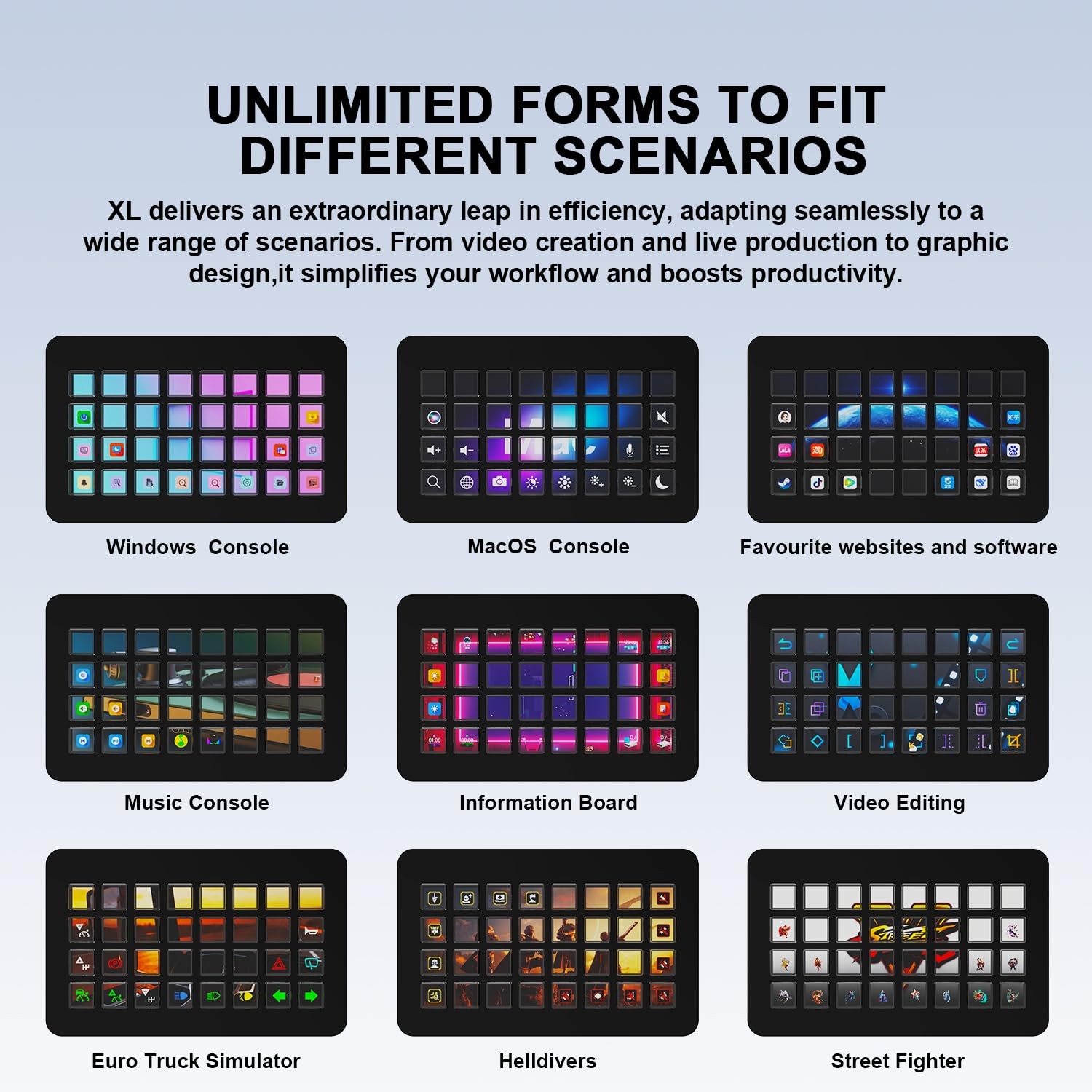 TreasLin/VSDinside XL Streaming Deck & Macro Keypad – 32 XL, Black