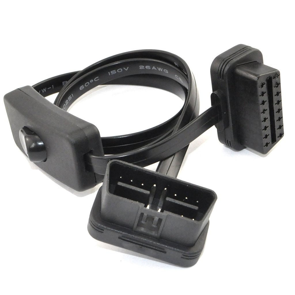 Obd 2 Cable Cordultra Slim 16 Pin M/f Obdii Extension Cable With Power Switchdia