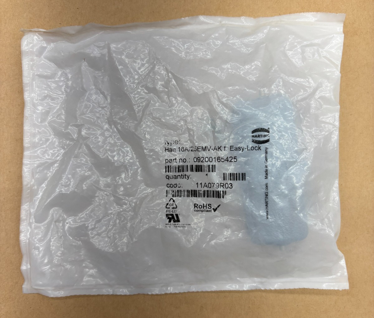 Harting 09200165425 Connector Protective Cover Heavy Duty Dust Cap