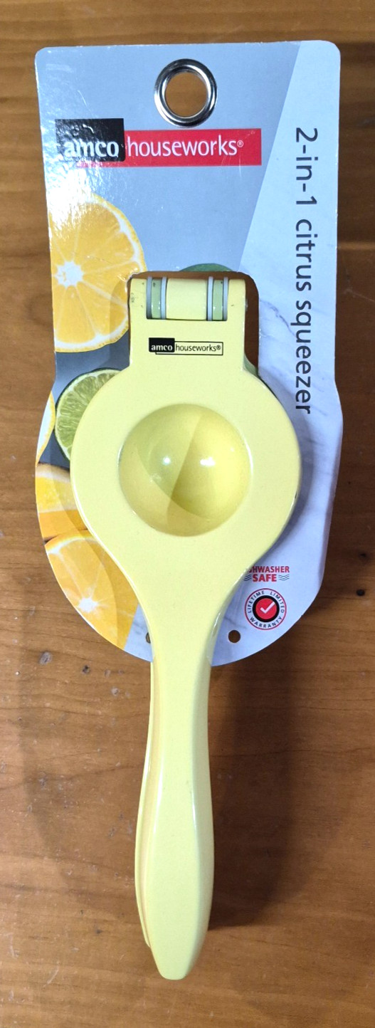 AMCO Houseworks 2 in 1 Citrus Squeezer Heavy Duty Construction Dishwasher Safe