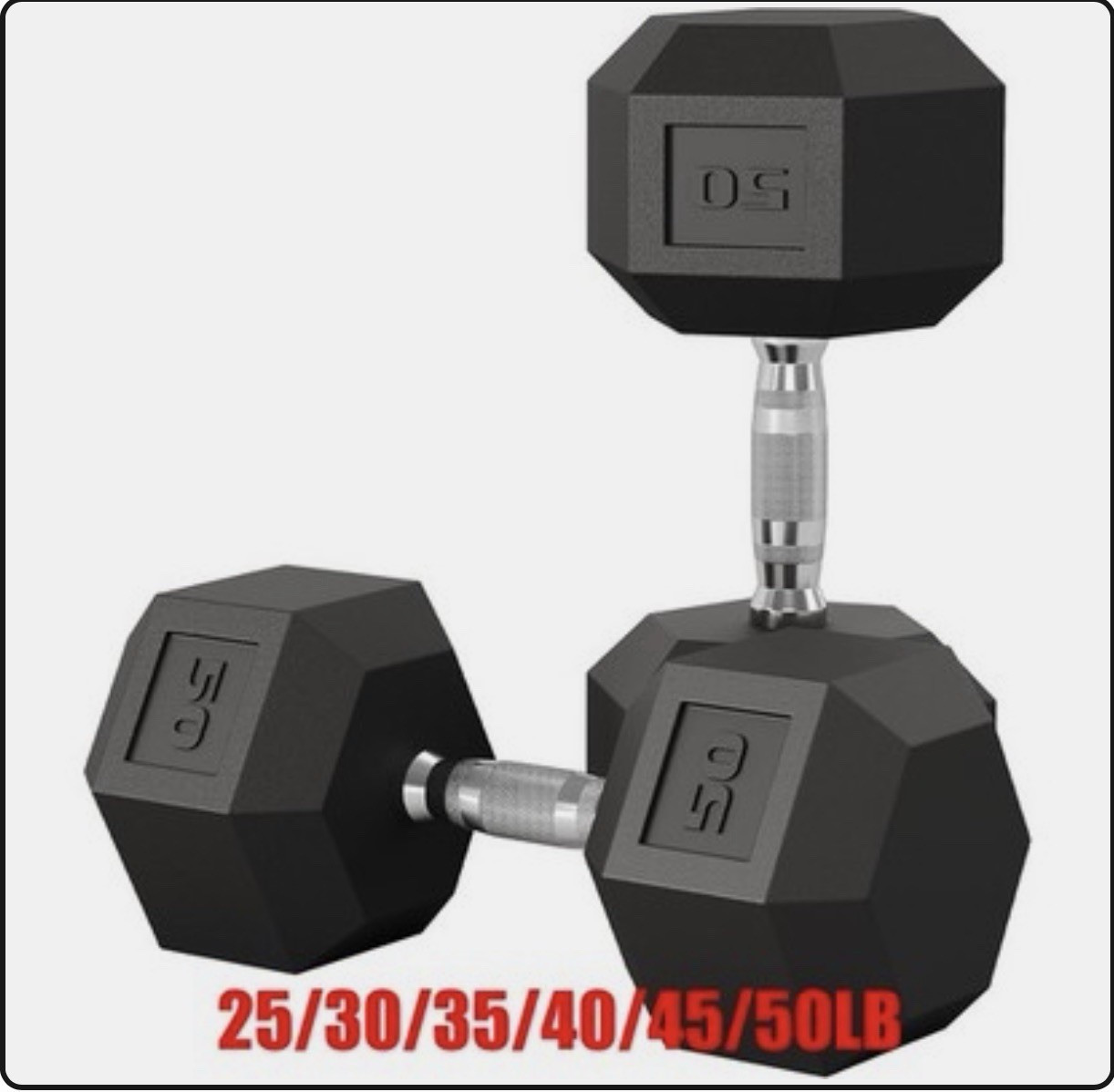 40 lb set 2 Hex Dumbbell Black/Silver Knurled Non-Slip Grip Metal Weight Lifting