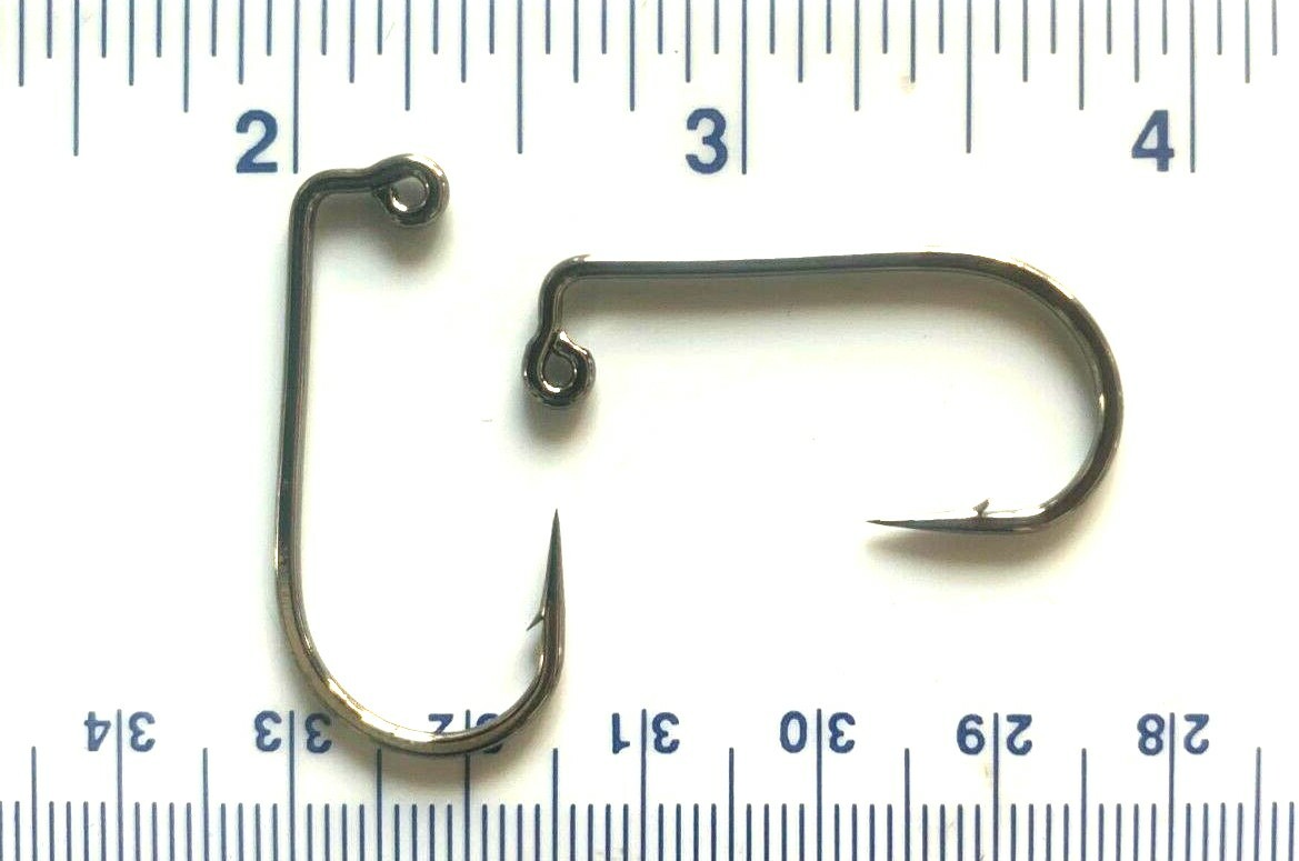 1000 GT 32833 2X Strength Black Nickel 90 Degree Round Bend Jig Hooks size 1/0