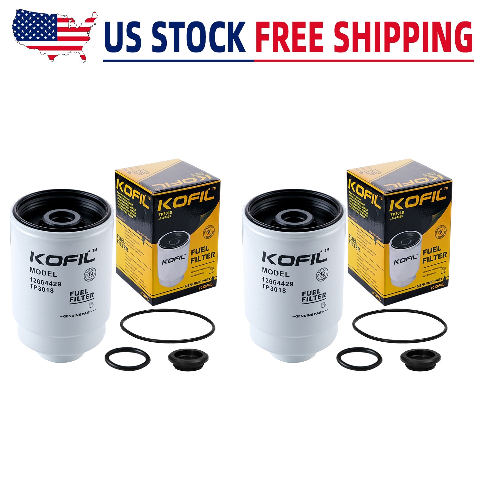 2 - TP3018 Fuel Filter For Duramax 6.6L Chevy Silverado/GMC Sierra 2500HD 3500HD