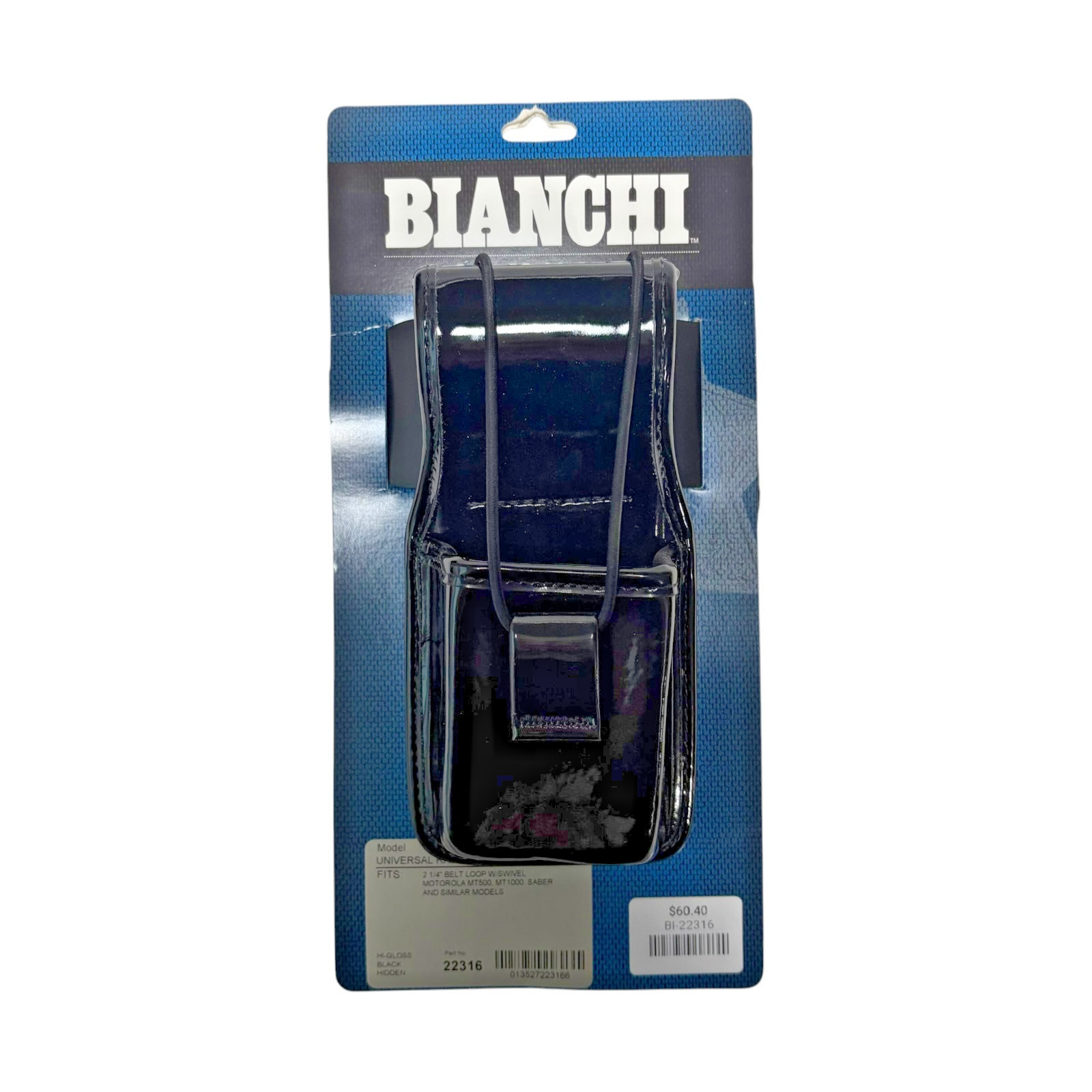 Bianchi Model 7914S Universal Radio Holder w/ Swivel Hi-Gloss Black 22316
