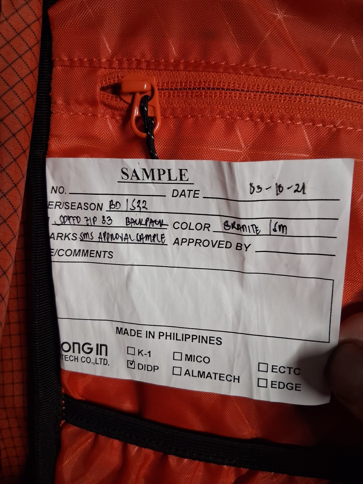 Black Diamond Sample Speed Zip 33 Backpack Orange One Size