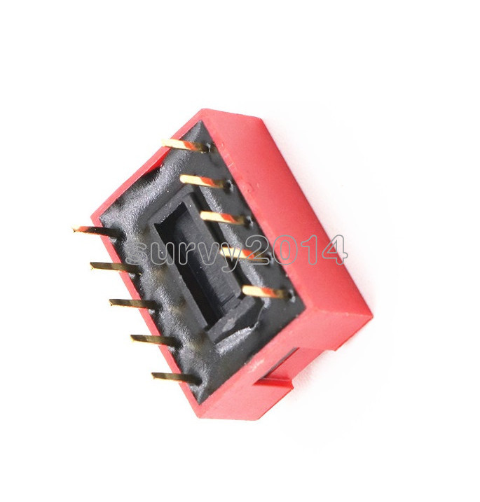 10Pcs Slide Type Switch Module 2.54mm 5-Bit 5 Position Way DIP Red Pitch NEW