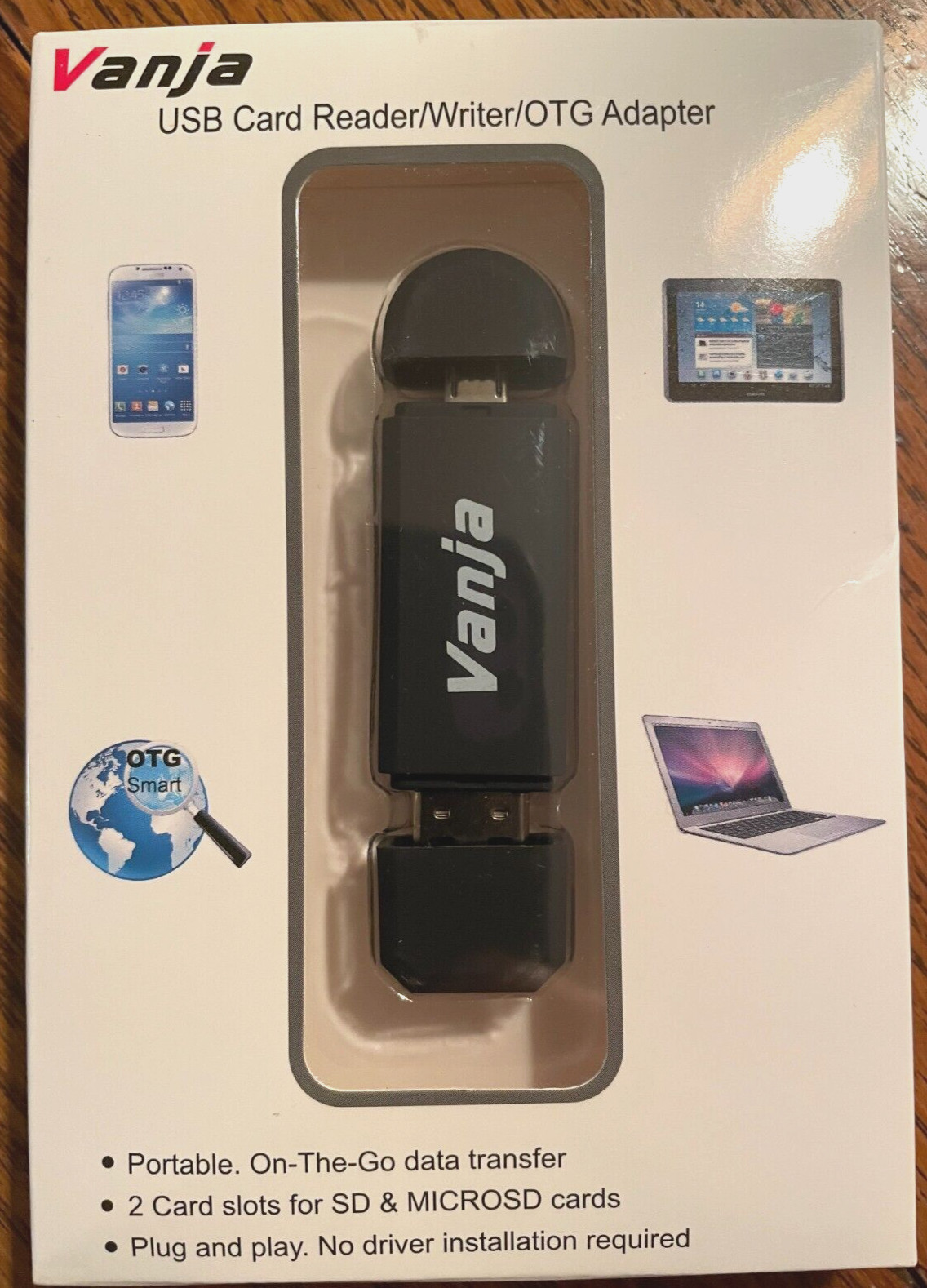 Vanja USB Card Reader / Writer / OTG Adapter - New in Box -