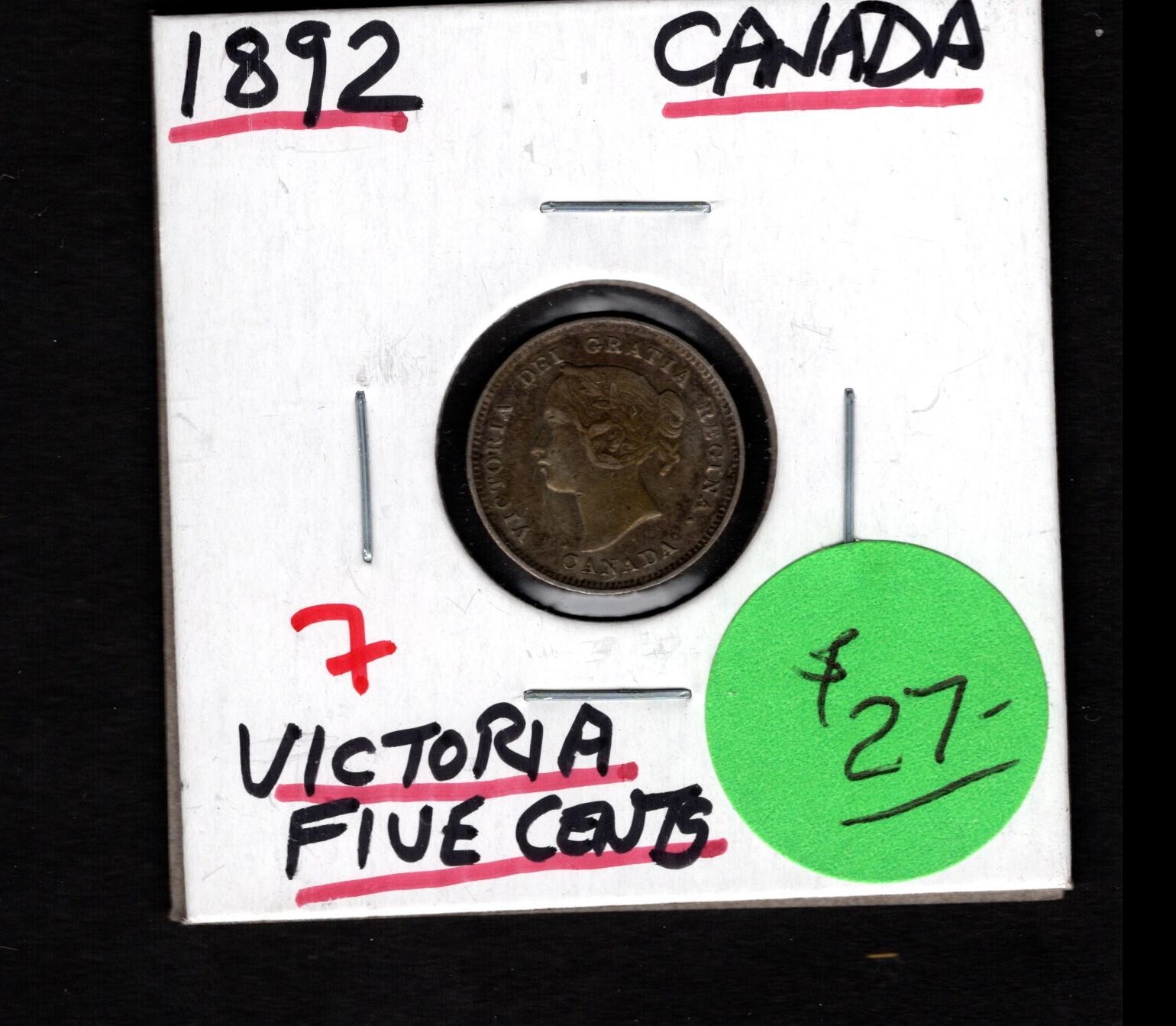 1892- Canada- Victoria Five Cents