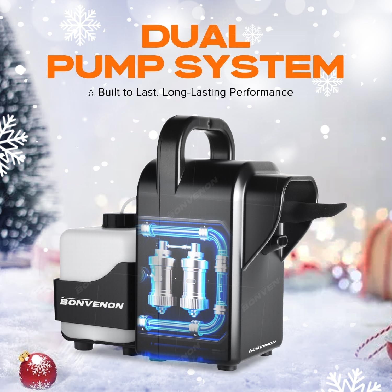 Adjustable Snow Machine Quieter Indoor Artificial Snowflake Maker with Dual Pump