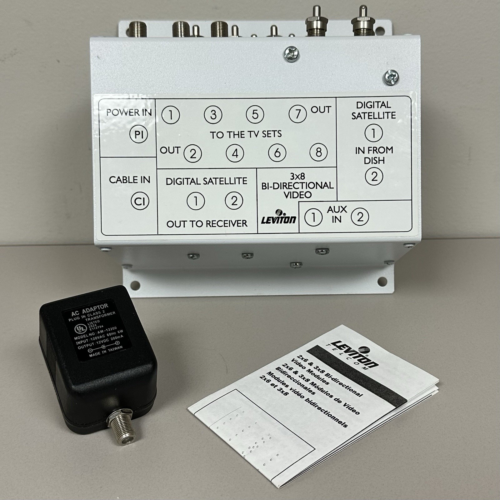 Leviton 3x8 Bi-Directional Digital Satellite Video Module Splitter 47690-34B
