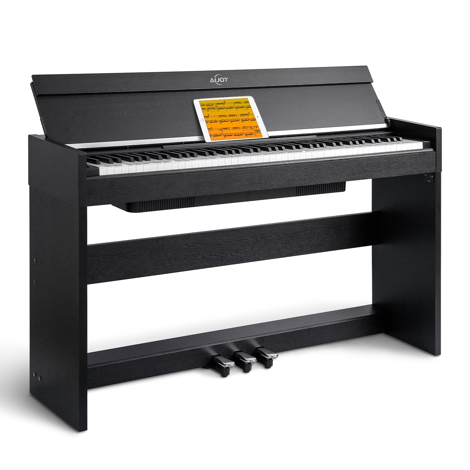 AiJoy 88 Key Weighted Digital Piano Keyboard, Graded Hammer Full, Black