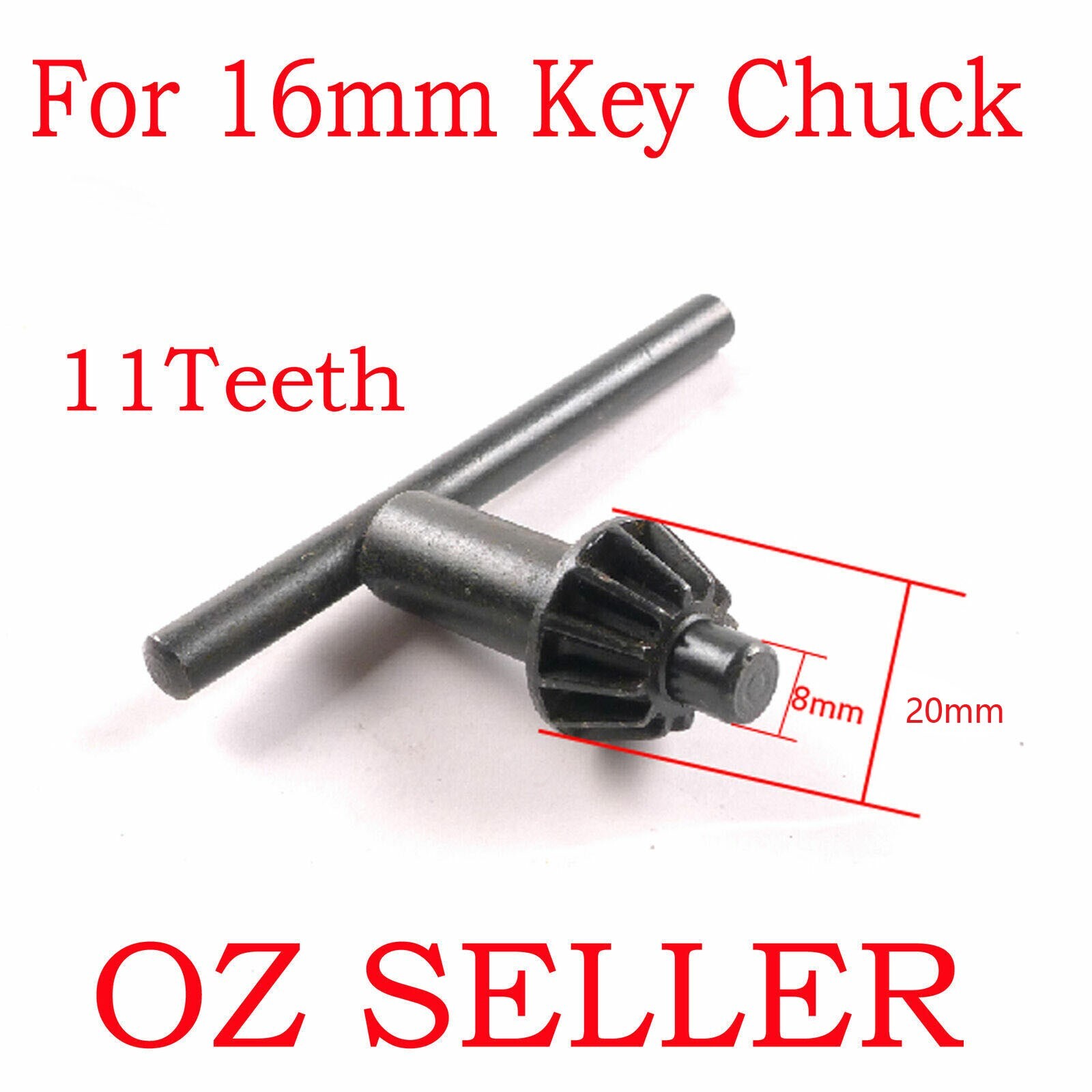 Full METAL KEY for 16mm Drill press Chuck Hitachi Bosch Ryobi Makita Dewalt