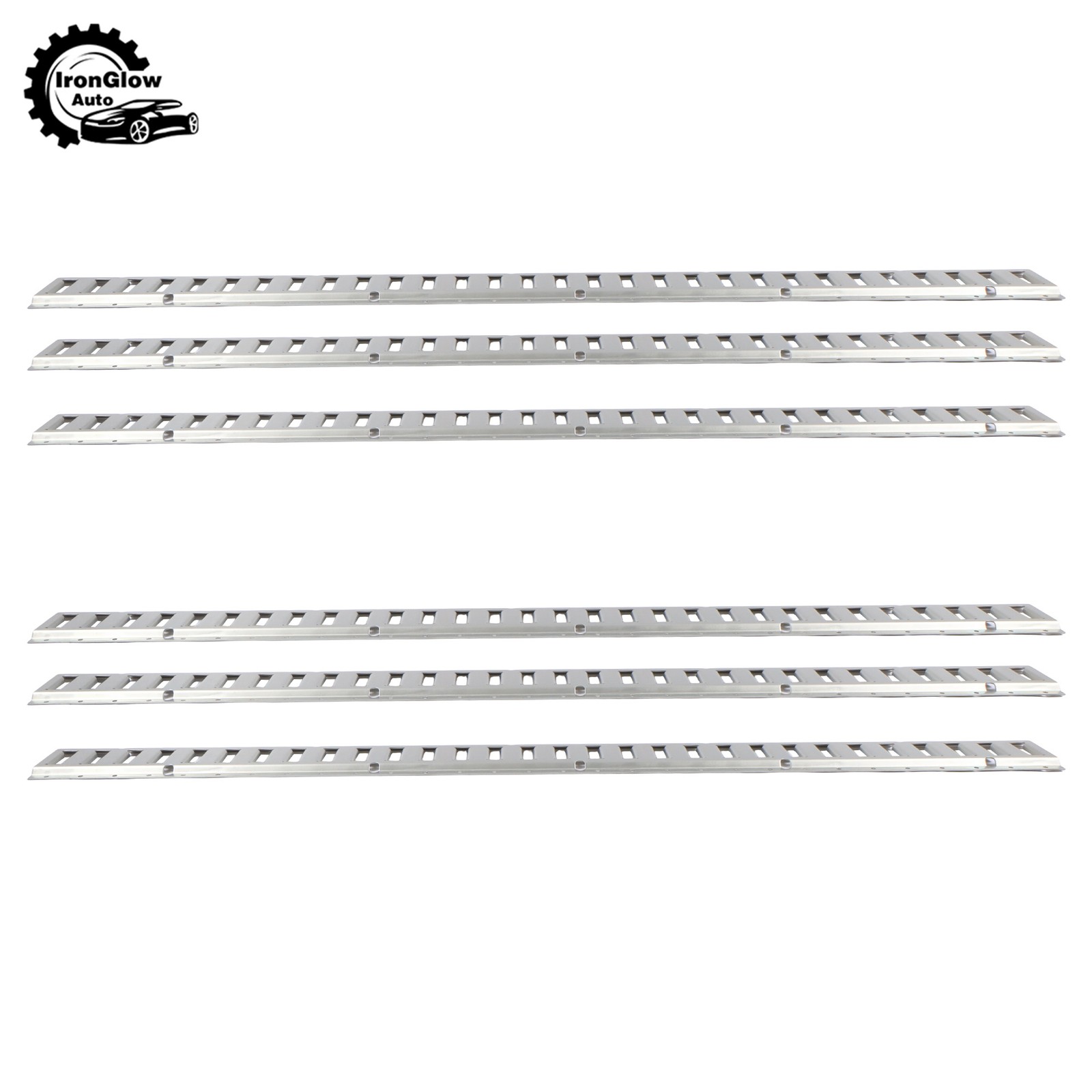 6-Pack Silver Zinc-Plated 5 Foot E Track Tie Down Rail For Cargo Securement