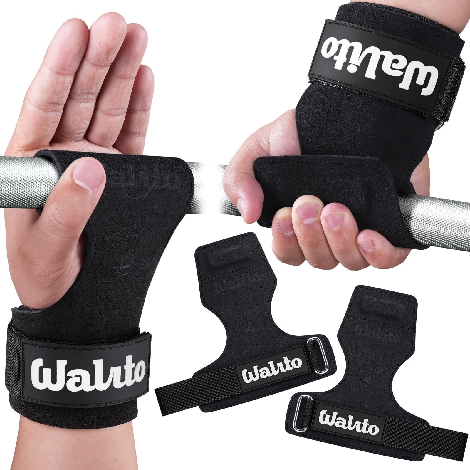 Weight Lifting Wrist Strap，Double Layer Leather Wrist Wraps with Neoprene
