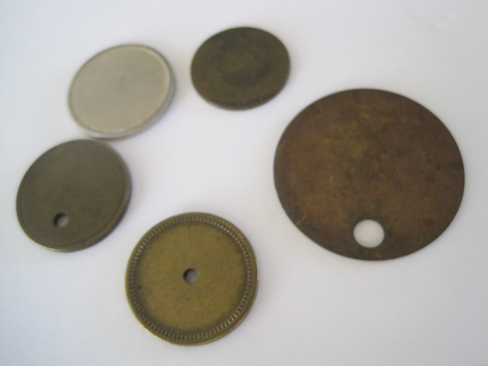 Token Blanks Brass Silvertone Lot 5