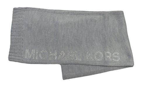 MICHAEL KORS 536437C Studded Logo Grey Scarf NWT