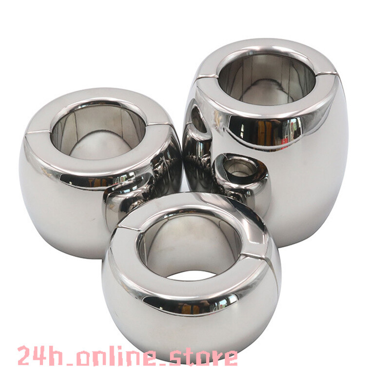 Male Steel Ring Magnetic Lock Scrotum Pendent Ball Stretcher Heavy Weight Metal